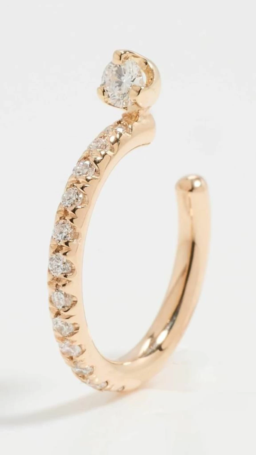 ZOE CHICCO 14K Gold Diamond Ear Cuff for Women - Thick Pave Prong Set Hoop Earrings