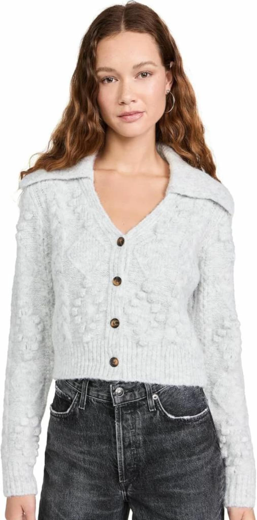 LE JEAN Women's Chunky Knit Cardigan - Soft Cable Knit Sweater Coat for Women
