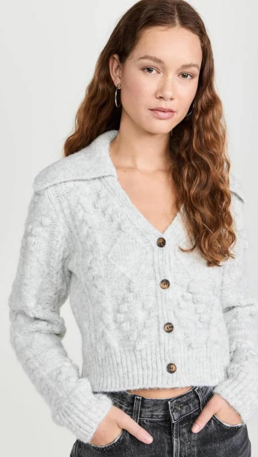 LE JEAN Women's Chunky Knit Cardigan - Soft Cable Knit Sweater Coat for Women