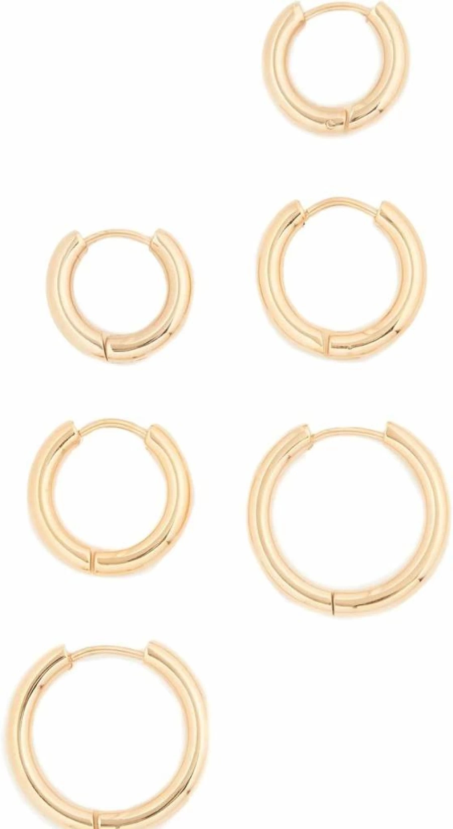 SHASHI Women's Triple Hoop Earrings - Trendy Gold-Plated Hoops for Women