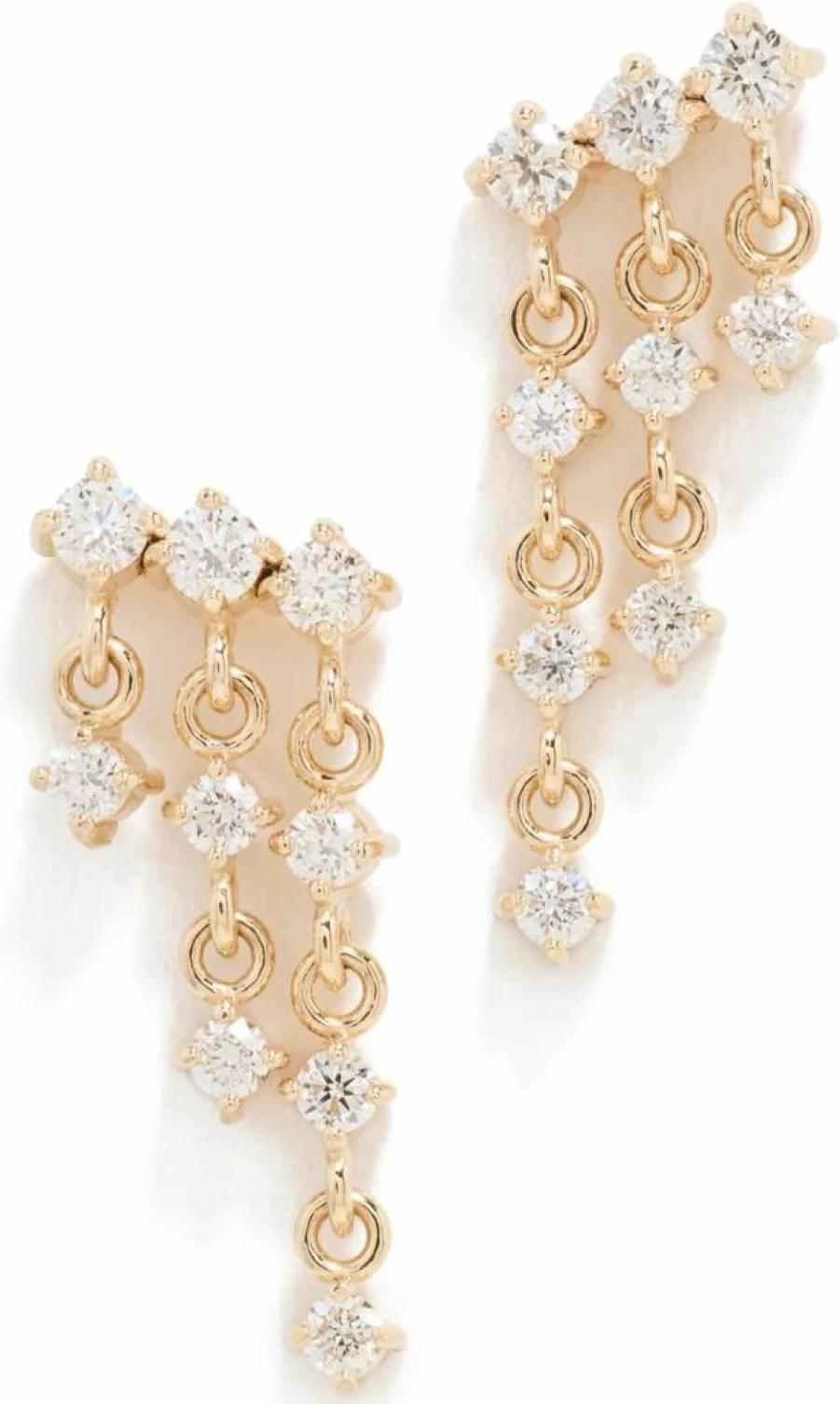 ZOE CHICCO 14K Gold Diamond Earrings Waterfall Prong Set Dangle Earrings for Women
