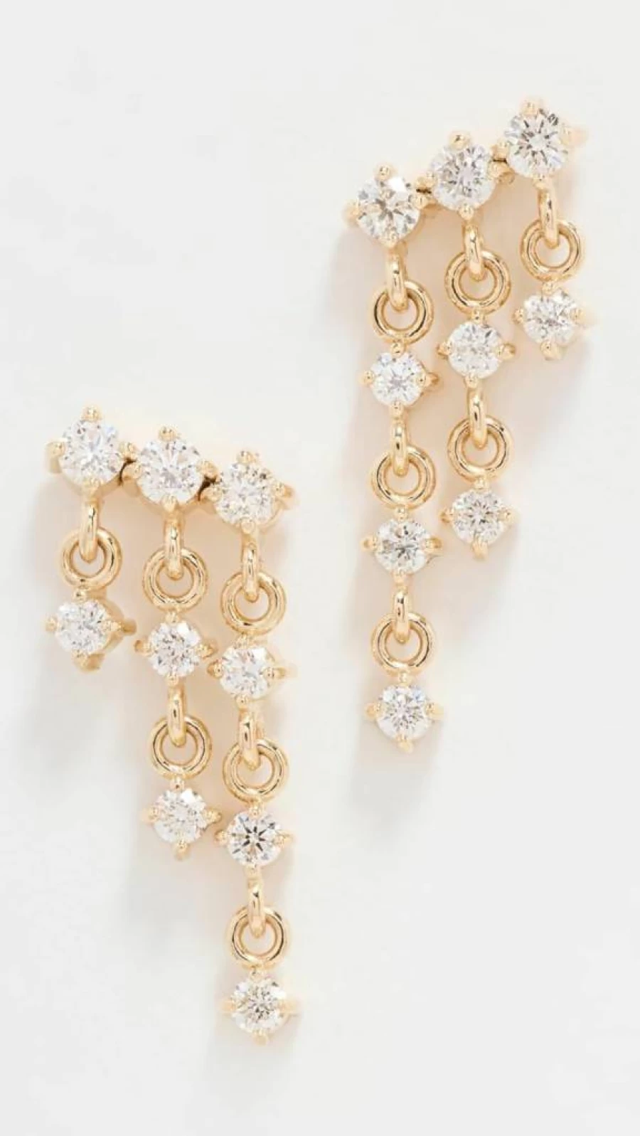 ZOE CHICCO 14K Gold Diamond Earrings Waterfall Prong Set Dangle Earrings for Women