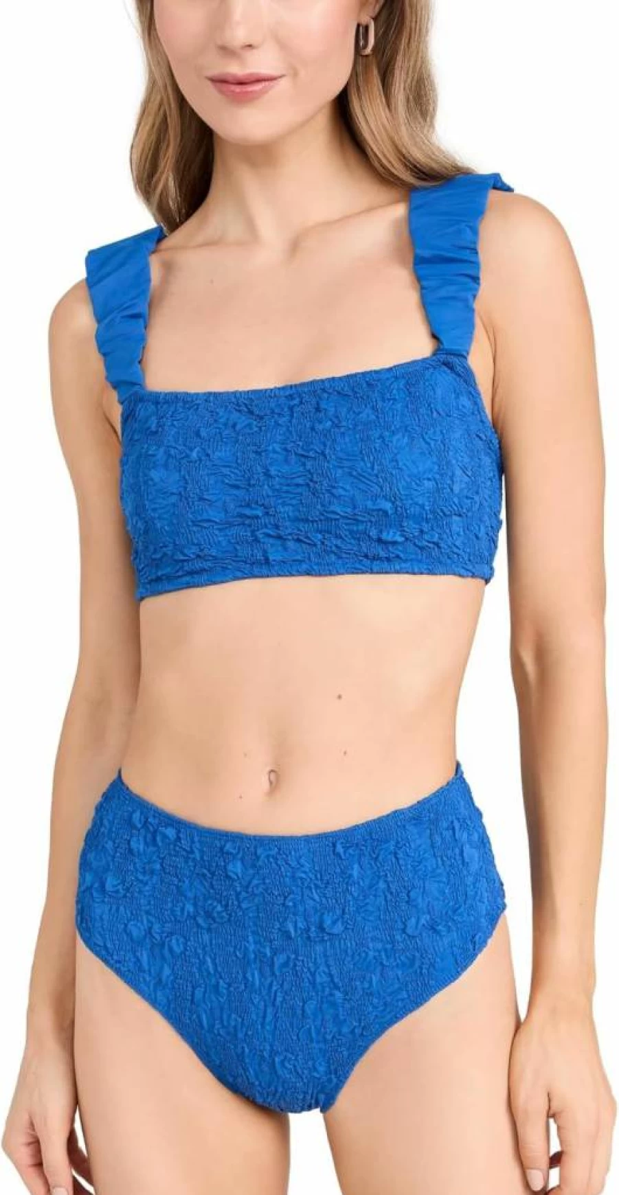 Sea Women's Solid Smocked Bikini Top - Sleek & Stylish Swimwear