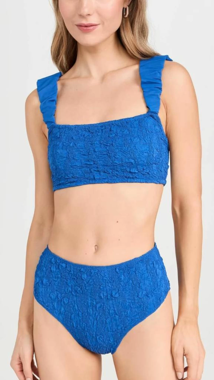 Sea Women's Solid Smocked Bikini Top - Sleek & Stylish Swimwear