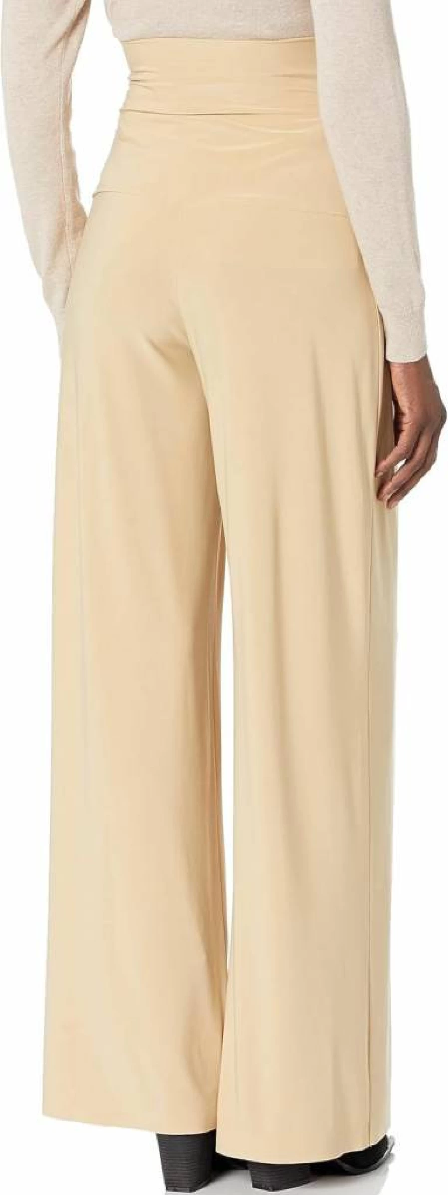 Norma Kamali Women's High Waist Pleated Trousers - Classic Black Dress Pants for Elegant Office Wear