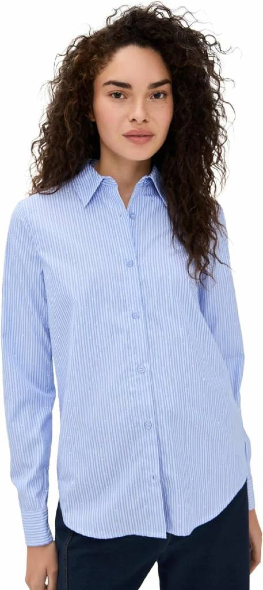 Le Superbe Women's Subtle Shine Ex-Boyfriend Shirt - Casual Oversized Button-Up Top