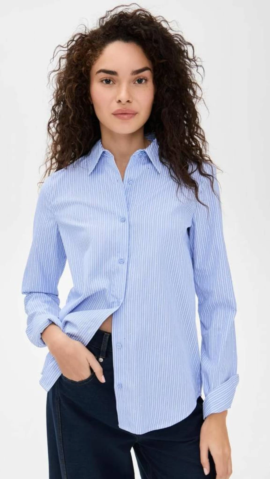 Le Superbe Women's Subtle Shine Ex-Boyfriend Shirt - Casual Oversized Button-Up Top