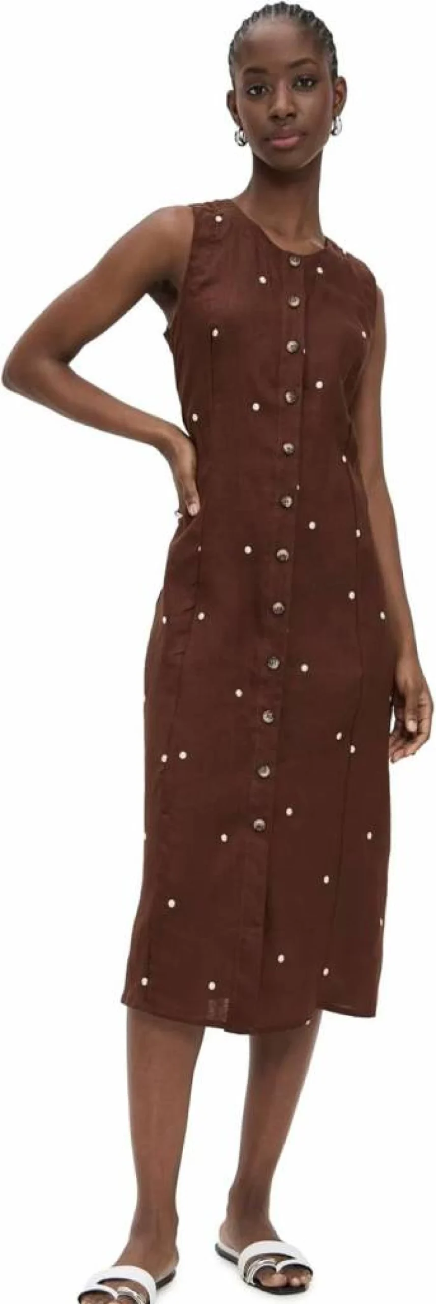 Little Women's Polka Dot Embroidered Floral Dress - Little Lies Boho Chic Summer Dress