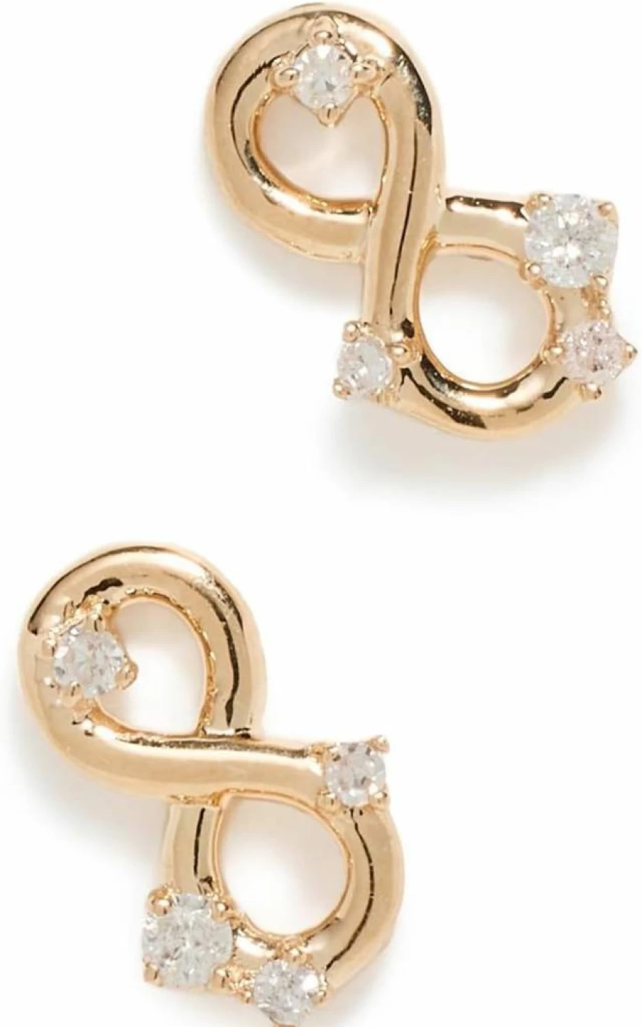 Adina Reyter 14K White Gold Diamond Infinity Stud Earrings for Women