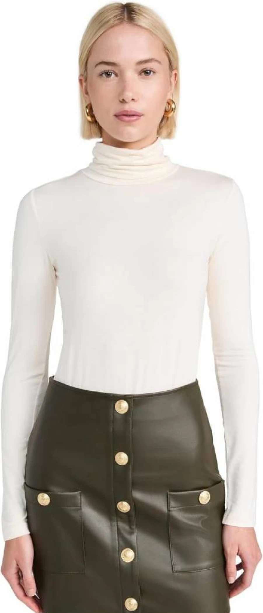 L'AGENCE Women's Lani Turtleneck Long Sleeve Top