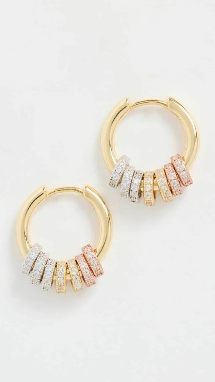 SHASHI Women's Gaia Pave Hoop Earrings - Sterling Silver Diamond-Studded Hoops