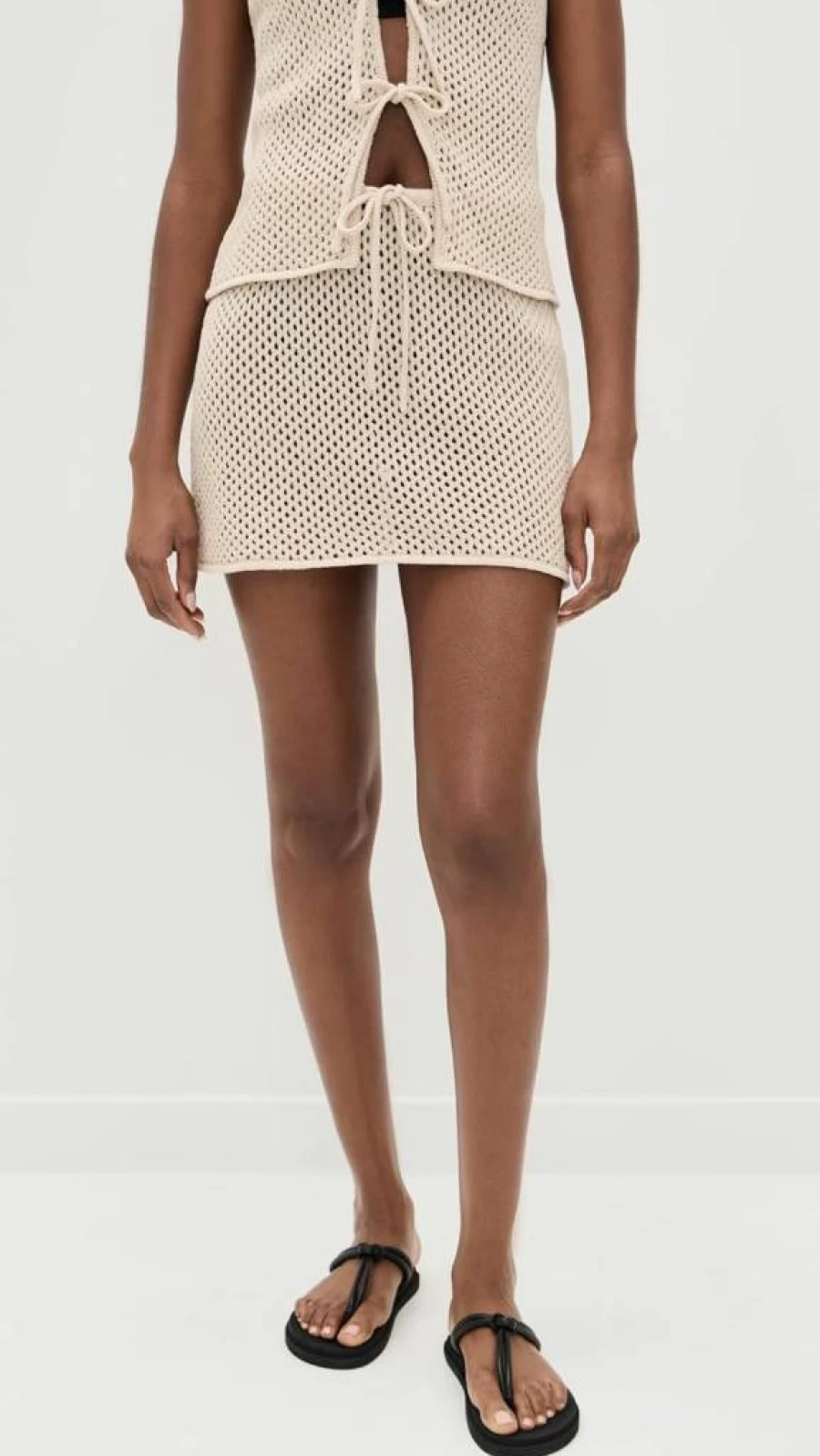 Onia Women's Crochet Knit Mini Skirt - Boho Chic Summer Short Skirt