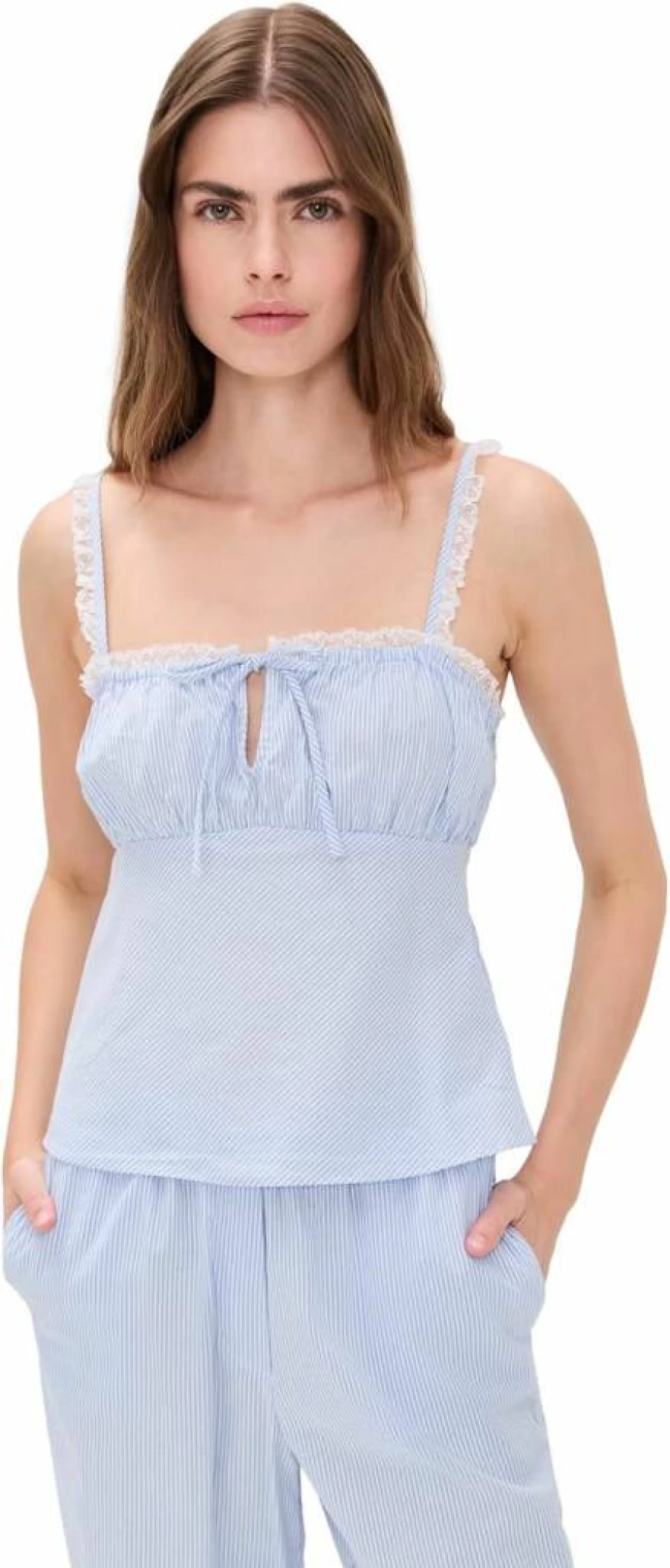 WAYF Women's Sara Cami Top - Stylish Casual Strap Detail Blouse