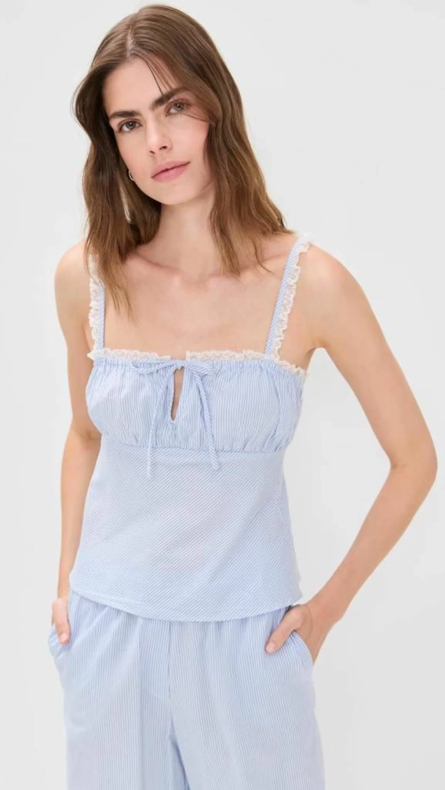 WAYF Women's Sara Cami Top - Stylish Casual Strap Detail Blouse