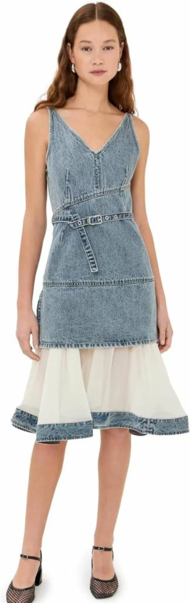 3.1 Phillip Lim Women's Chiffon Sleeveless Belted Dress - Elegant Combo Style