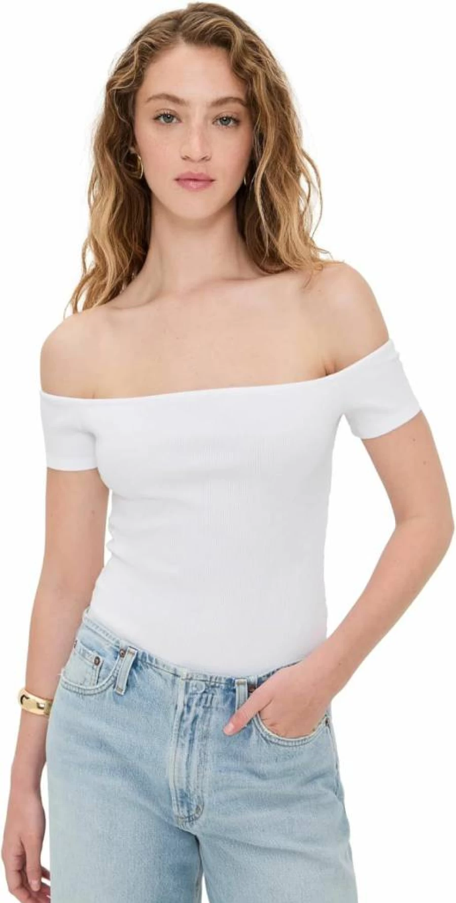 L'AGENCE Women's Adana Off-Shoulder Bodysuit | Stylish Tops for Women | Fashion Bodysuit