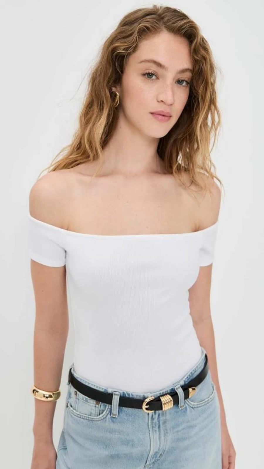L'AGENCE Women's Adana Off-Shoulder Bodysuit | Stylish Tops for Women | Fashion Bodysuit