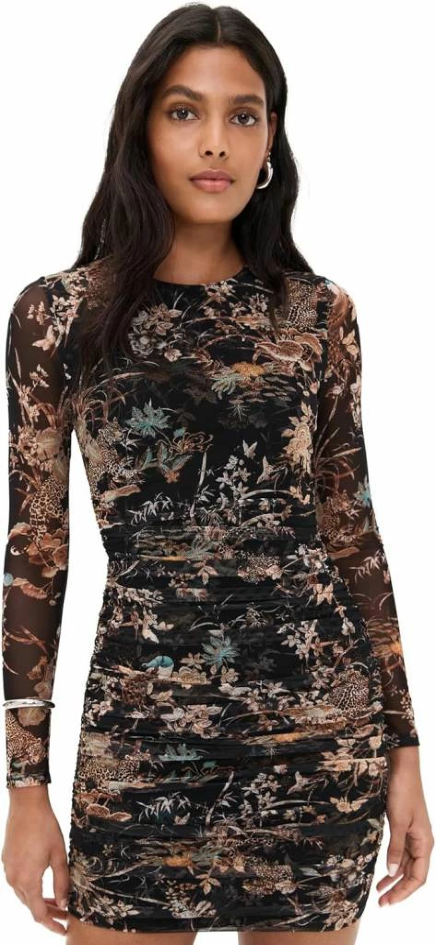 L'AGENCE Women's Sunny Long Sleeve Mini Dress - Floral Print Summer Dress