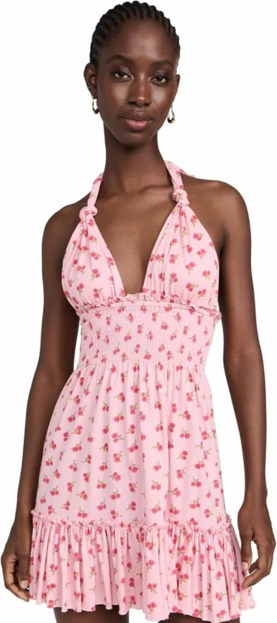LOVESHACKFANCY Aisling Floral Print Midi Dress for Women - Boho Chic Summer Dress