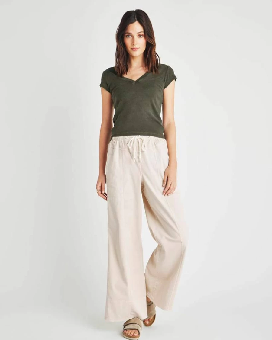 Splendid Women's Faye 1X1 V-Neck T-Shirt - Soft Casual Short Sleeve Top