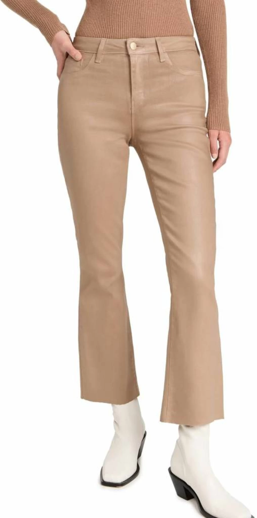 L'AGENCE Women's Kendra High-Rise Crop Flare Jeans - Stretch Denim Vintage Style