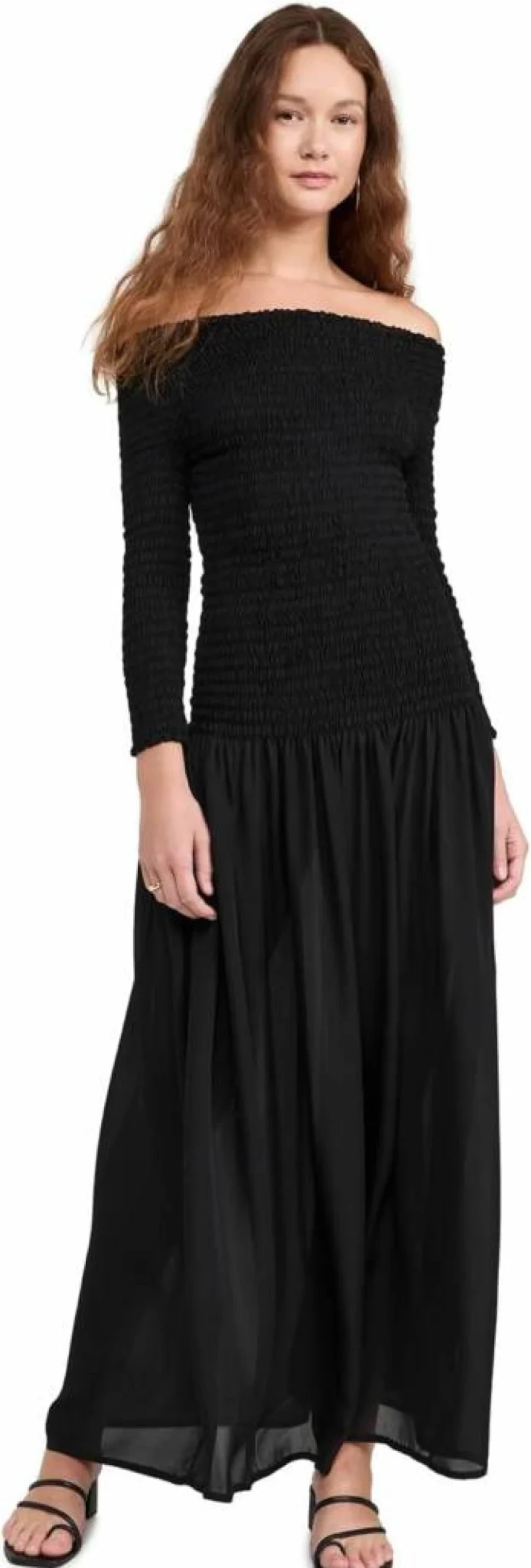FAITHFULL THE BRAND Women's Amandine Silk Maxi Dress - Elegant Long Sleeve Boho Chic Evening Gown