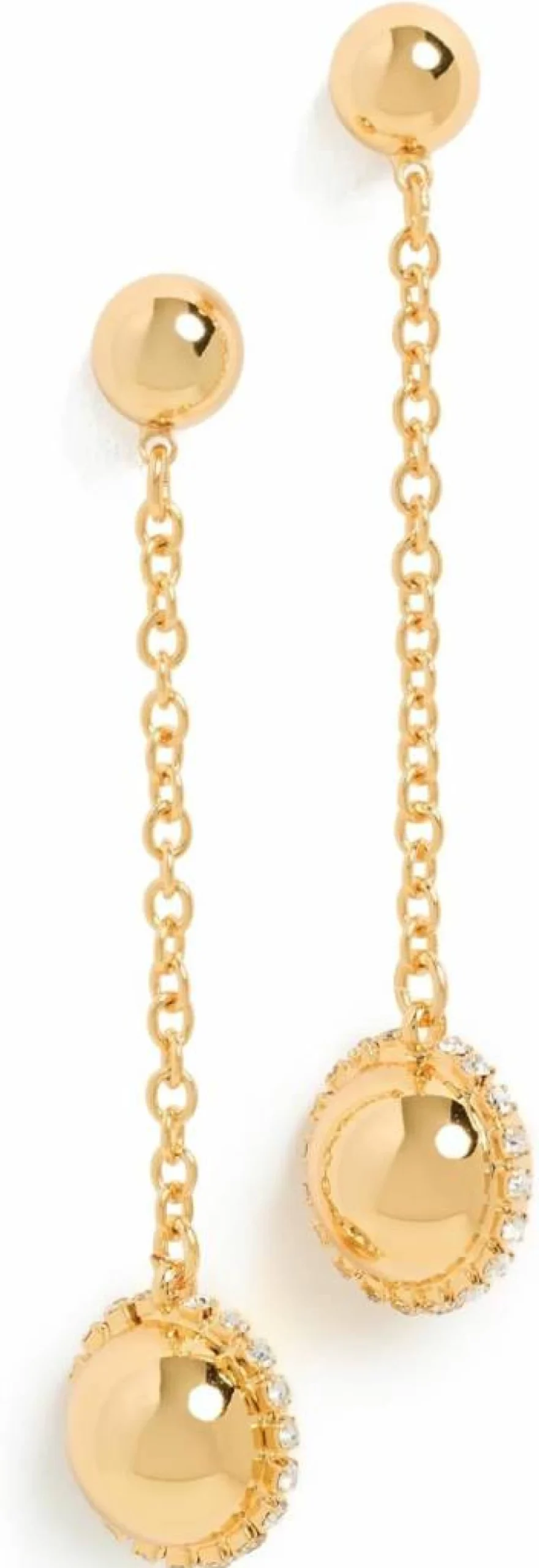 Kenneth Jay Lane Gold Rhinestone Stud Earrings for Women – Sparkling Pierced Ball Design