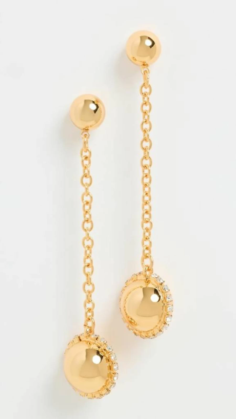 Kenneth Jay Lane Gold Rhinestone Stud Earrings for Women – Sparkling Pierced Ball Design