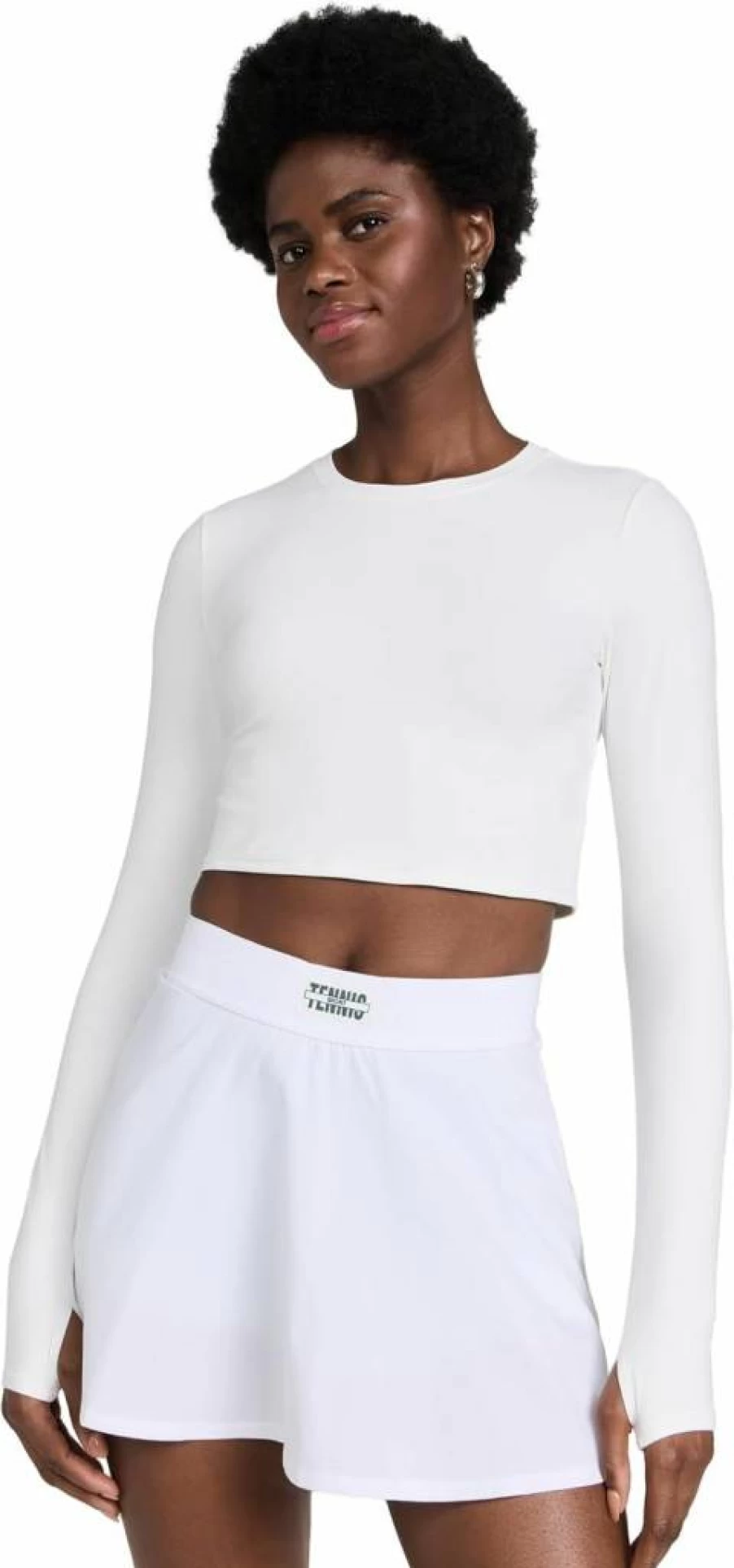 SPLITS59 Women's Airweight Long Sleeve Crop Top - Lightweight Comfort Fit Workout Shirt