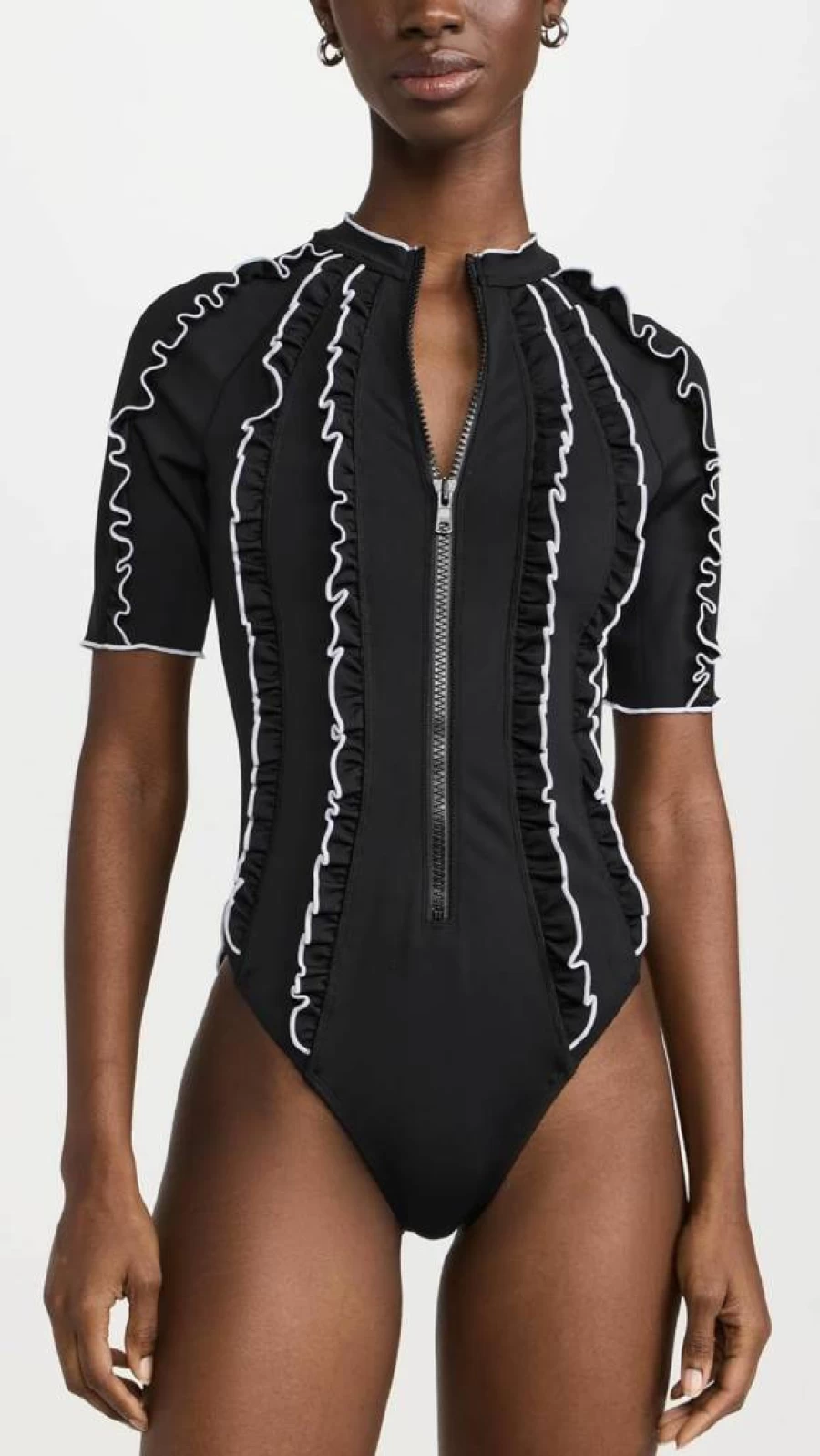 Sea Women's Camille Ruffle One Piece Swimsuit with Zip Up Detail