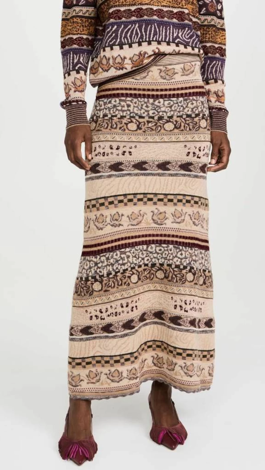 Ulla Johnson Women's Helene Skirt - Floral Printed Midi Skirt with Elastic Waist