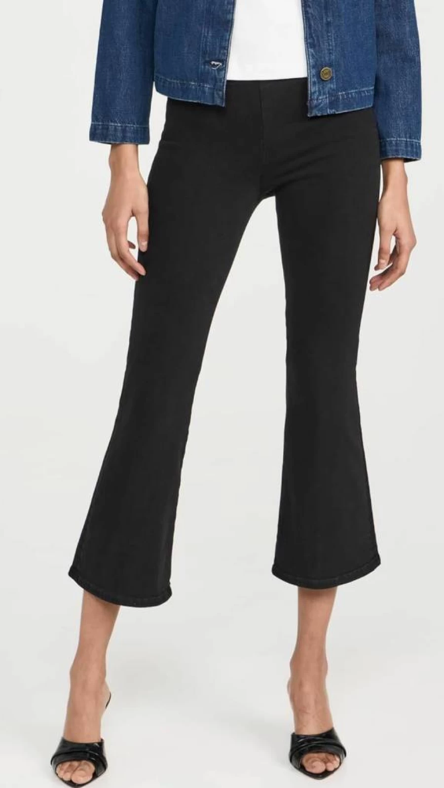 FRAME Women's JetSet Crop Bootcut Jeans - High-Waisted Mini Boot Fit Denim