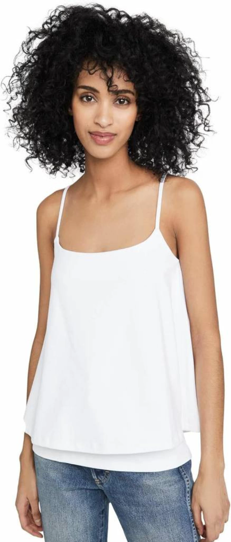 Susana Monaco Women's Slim Fit Double Layer Camisole Thin Strap Tank Top