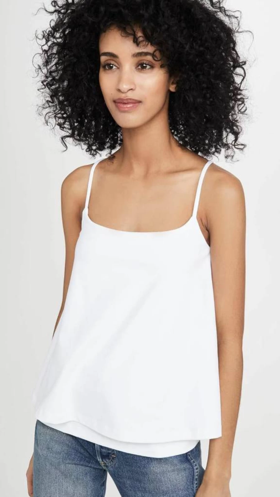 Susana Monaco Women's Slim Fit Double Layer Camisole Thin Strap Tank Top