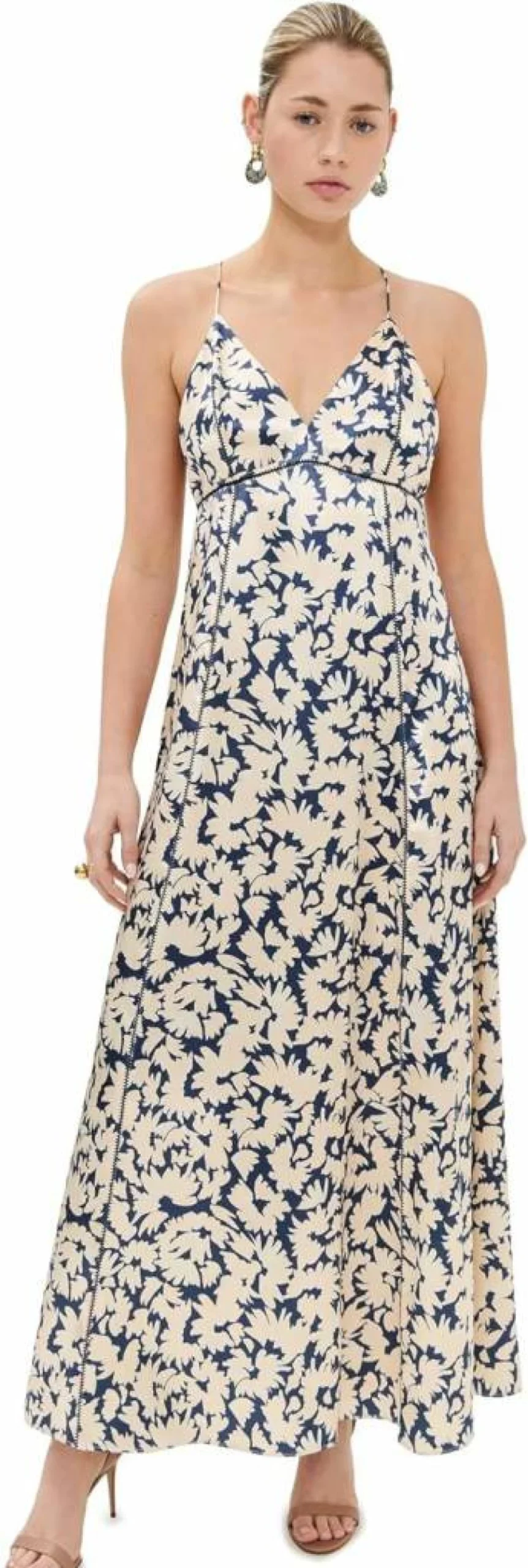 Ulla Johnson Women's Evie Dress - Floral Printed Summer Maxi Dress with Ruffles