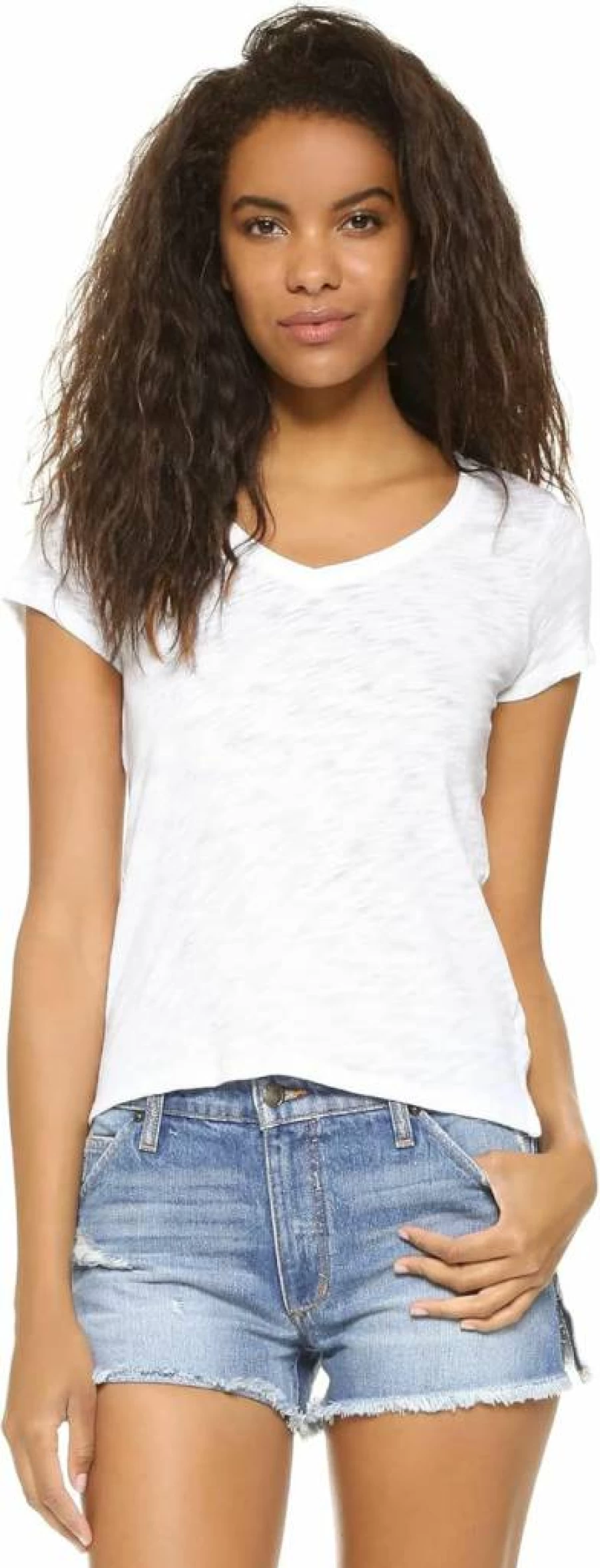 Anthony Thomas Melillo Women's Schoolboy V-Neck Tee - Casual Comfort Fit Top