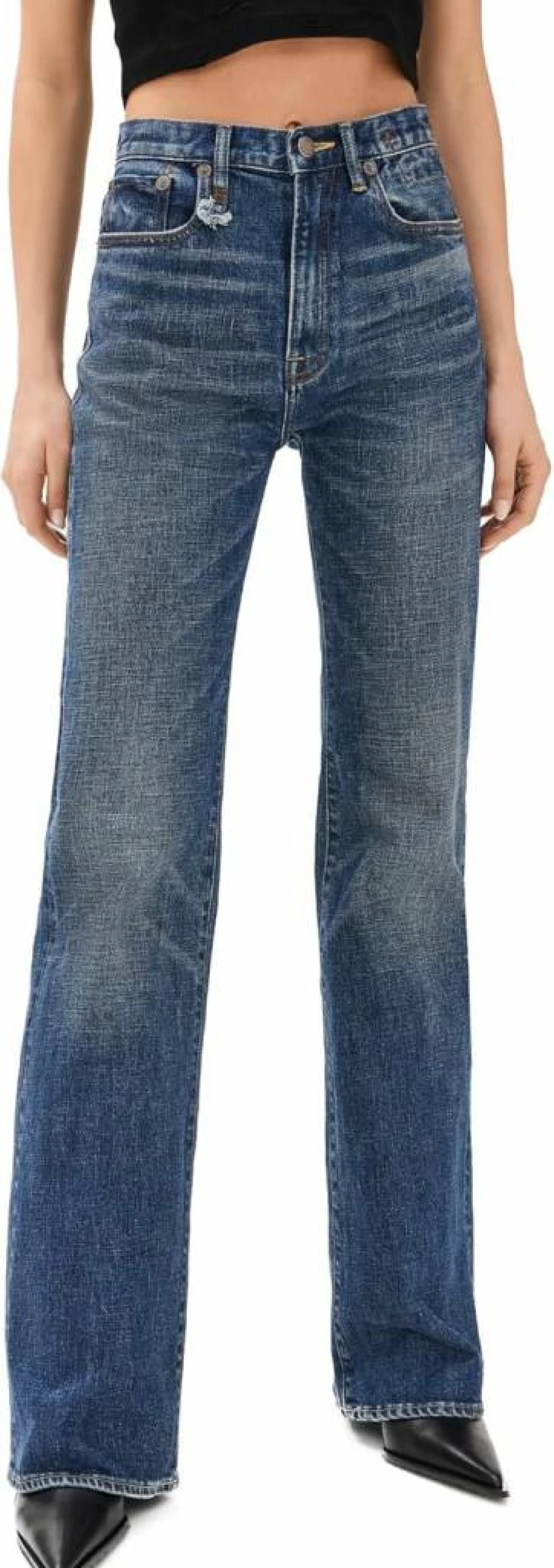 R13 Women's Jane High-Rise Distressed Skinny Jeans - Vintage Blue Denim Pants