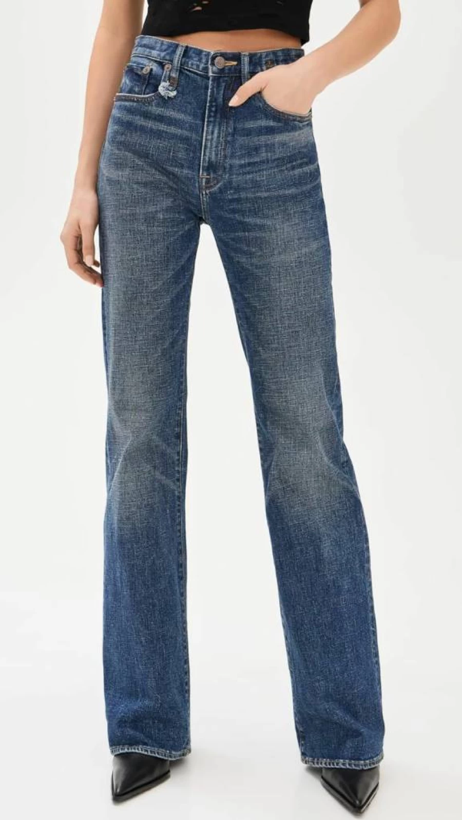 R13 Women's Jane High-Rise Distressed Skinny Jeans - Vintage Blue Denim Pants