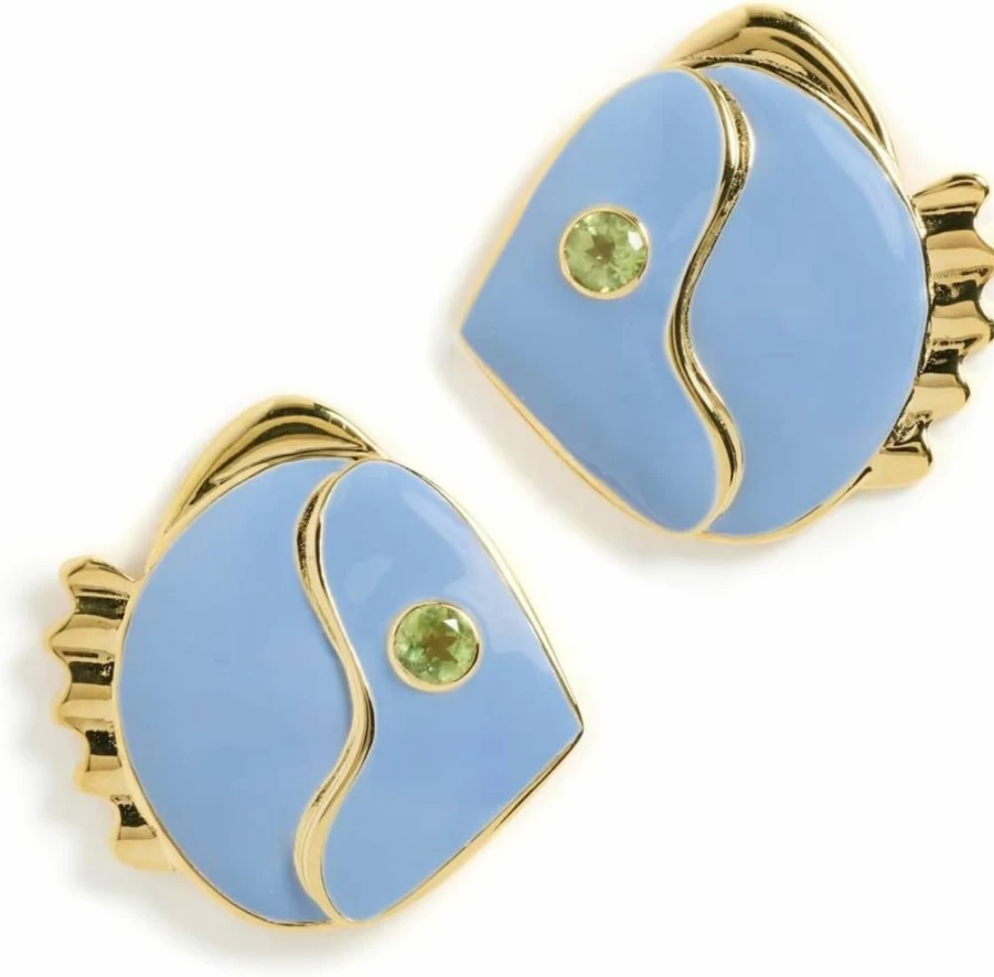 Lizzie Fortunato Women's Mikuni Stud Earrings in Periwinkle Blue - Handcrafted Jewelry