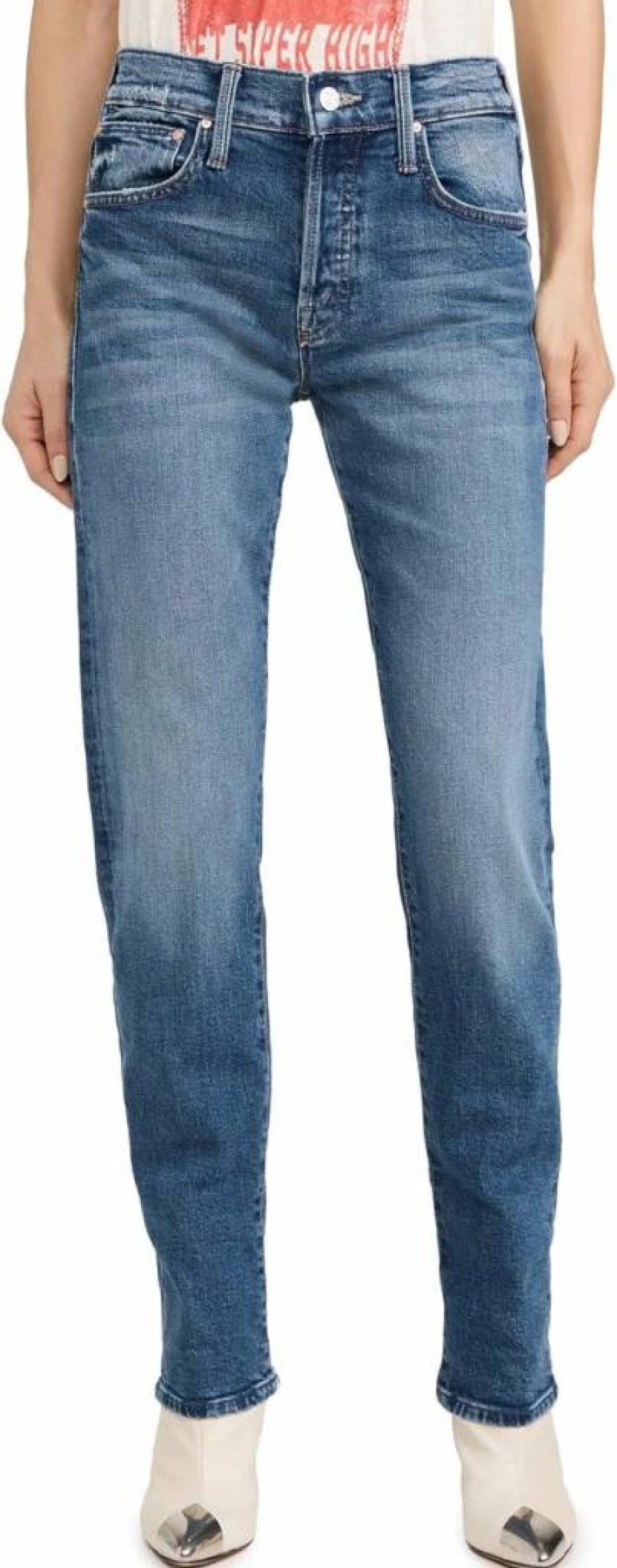 MOTHER Women's The Hiker Skinny Jeans for Women High-Rise Stretch Denim