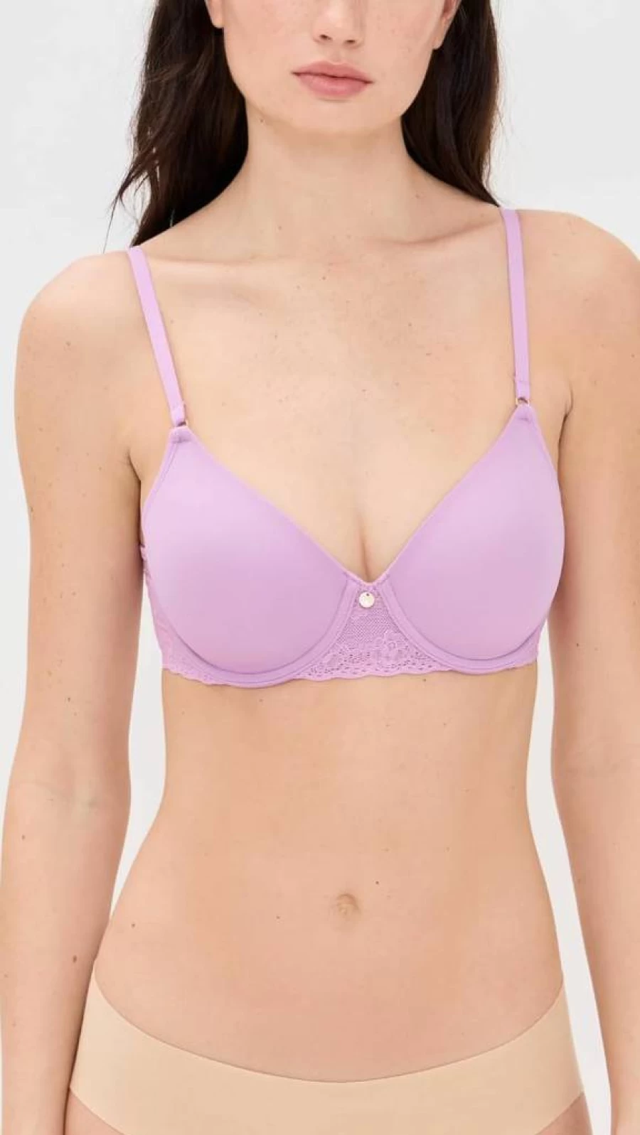 Natori Women's Bliss Perfection Underwire Bra - Comfortable Contour Support Lace Demi Cup