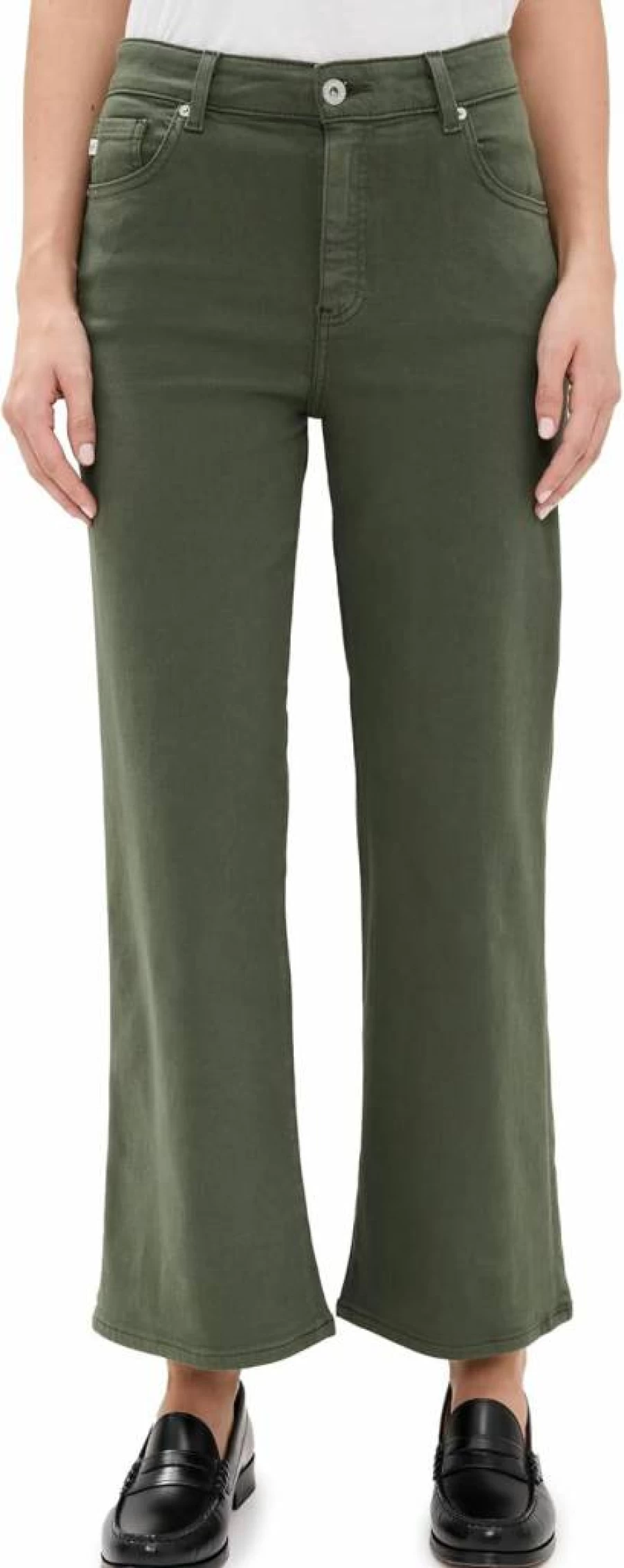 AG Adriano Goldschmied Women's Saige High-Rise Wide Leg Crop Jeans - Classic Blue Denim