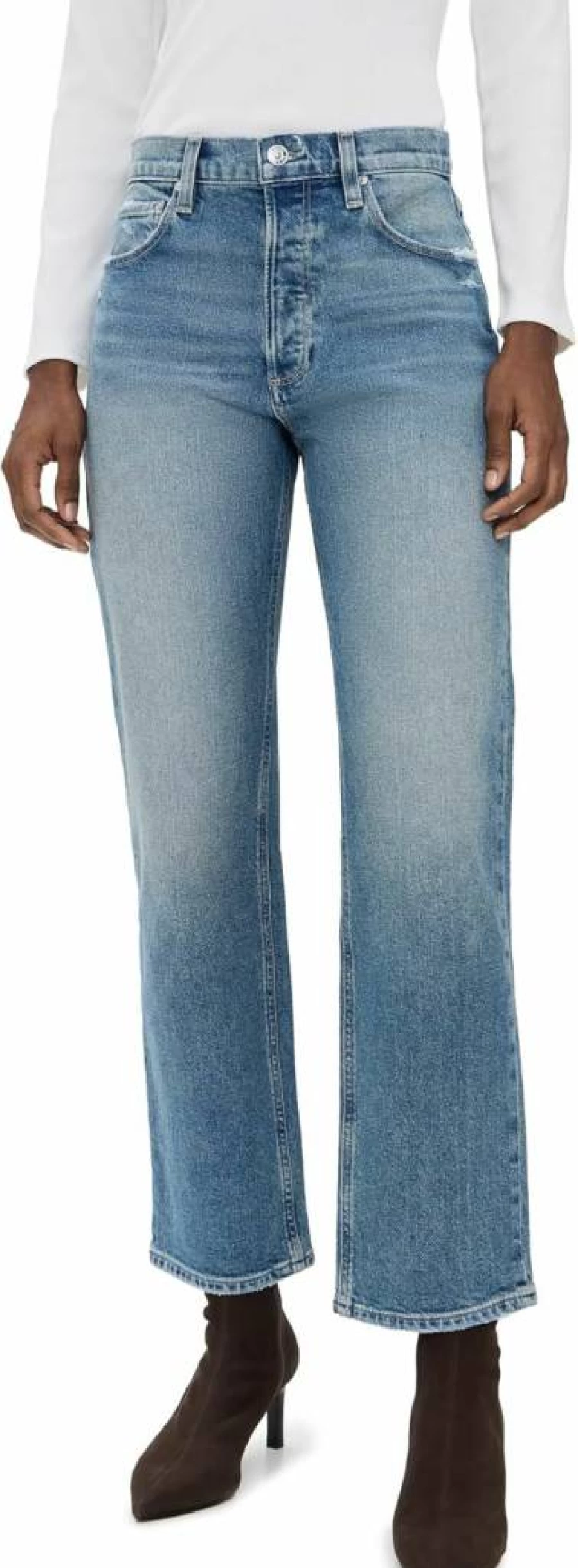 PAIGE Women's Sawyer High-Rise Storybook Vintage Jeans - Classic Blue Denim Skinny Fit