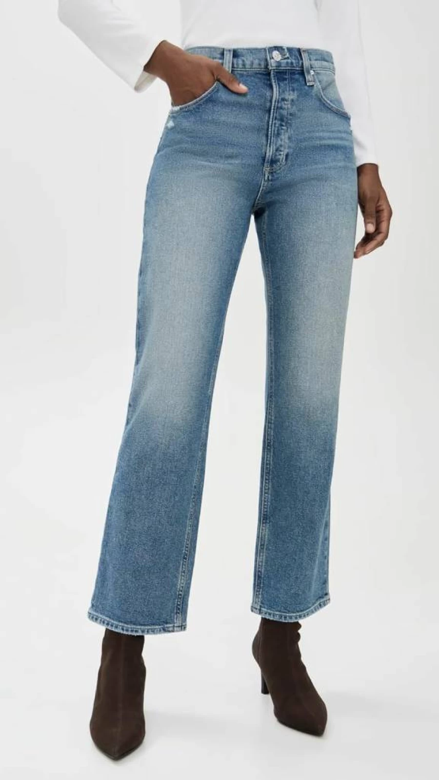 PAIGE Women's Sawyer High-Rise Storybook Vintage Jeans - Classic Blue Denim Skinny Fit