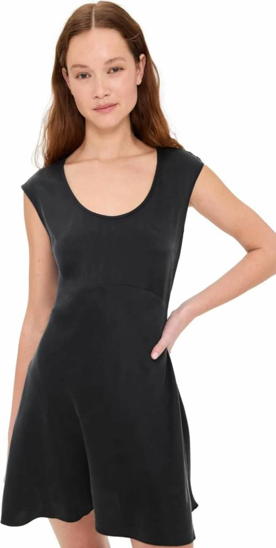 Lunya Washable Silk Mini Dress for Women - Cap Sleeve, Comfortable & Elegant