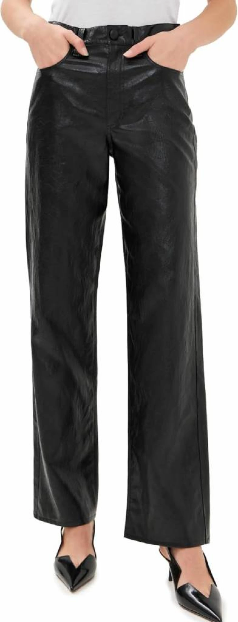 Rag & Bone Women's Shea Faux Leather Pants with Foil Detailing
