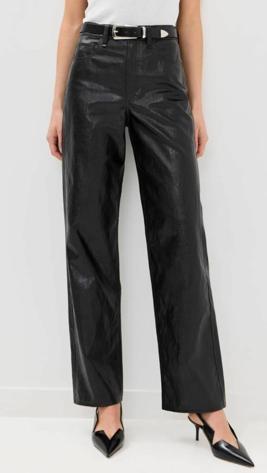 Rag & Bone Women's Shea Faux Leather Pants with Foil Detailing