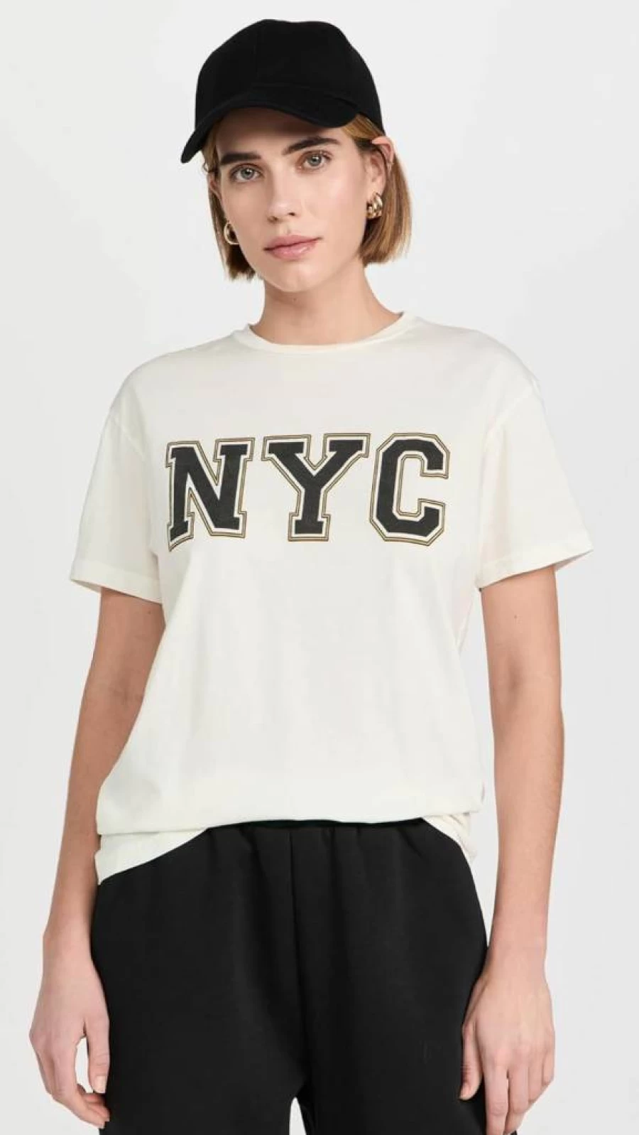 Original Retro Brand Women's NYC Block Letters Crew Neck Sweatshirt Vintage Style Casual Comfortable Cotton Pullover