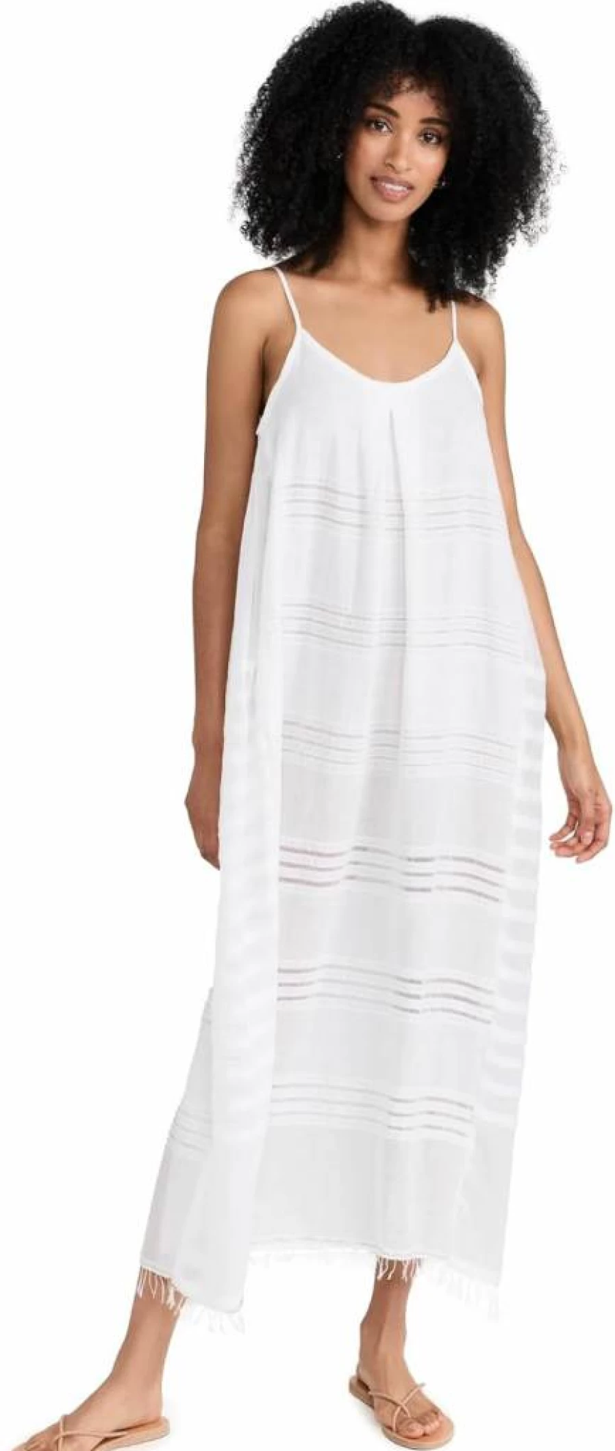 lemlem Women's Abira Slip Dress - Elegant Boho Chic Linen Dress for Summer