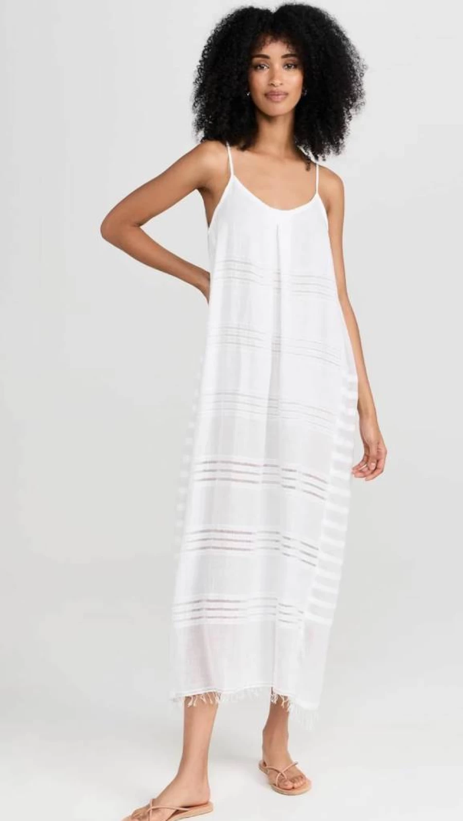 lemlem Women's Abira Slip Dress - Elegant Boho Chic Linen Dress for Summer